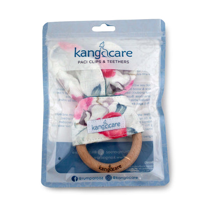 Kanga Care Muslin Crinkle Bunny Ear Teething Ring - Lily