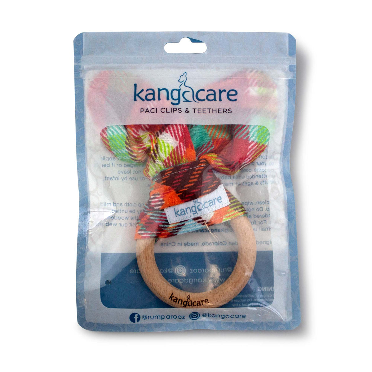 Kanga Care Muslin Crinkle Bunny Ear Teething Ring - Quinn