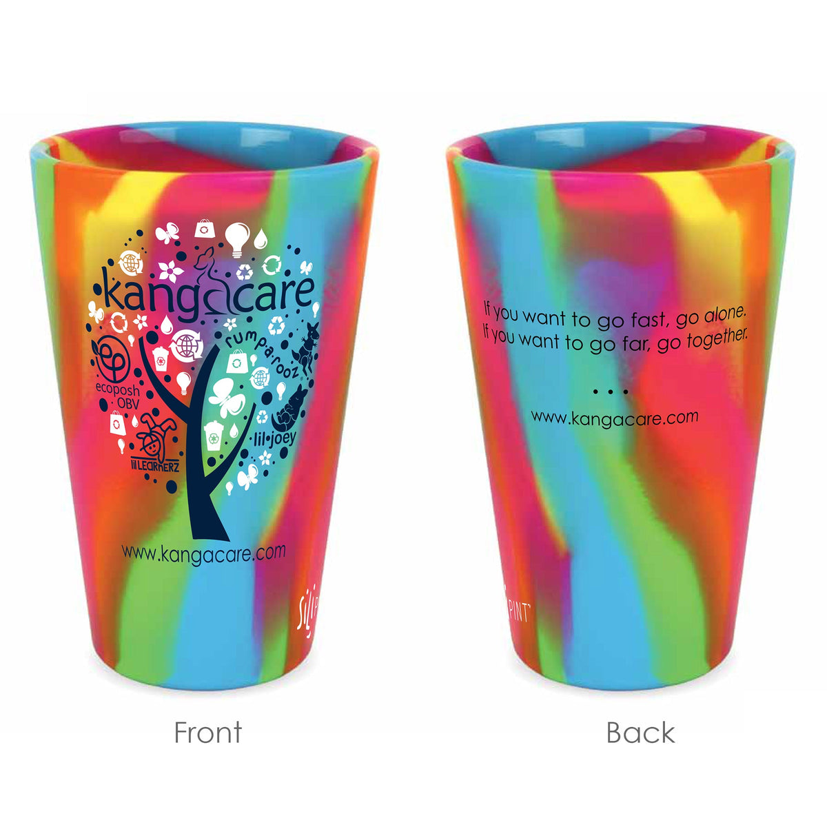 Kanga Care SiliPint - Family Tree - Rainbow Swirl