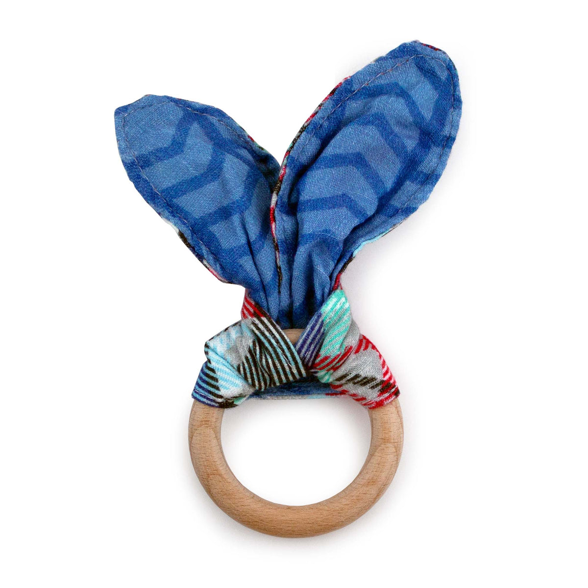 Kanga Care Muslin Crinkle Bunny Ear Teething Ring - Billy