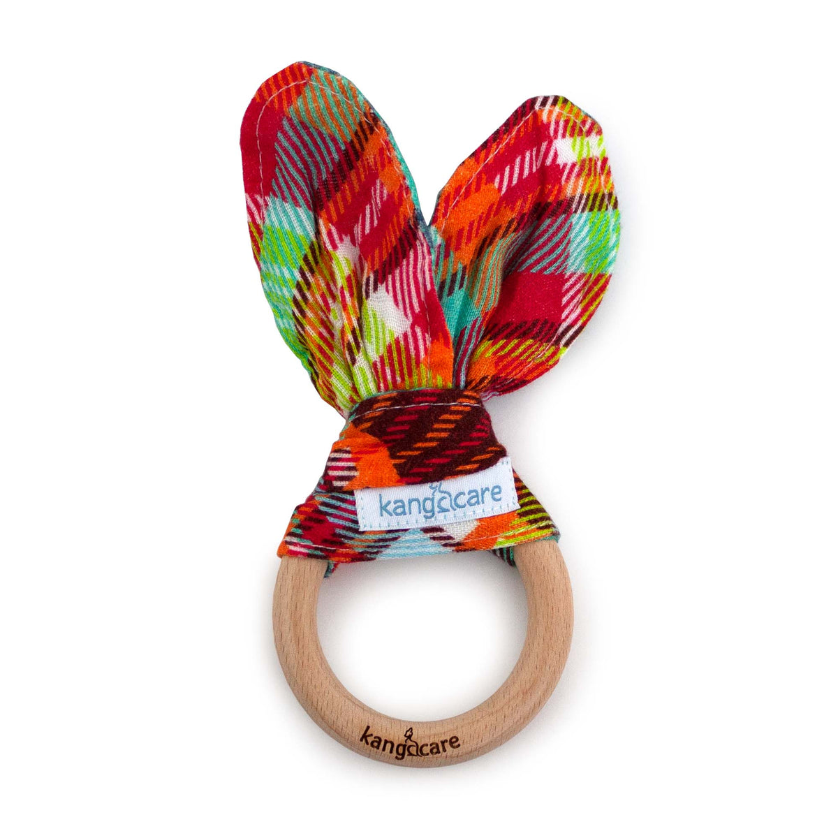 Kanga Care Muslin Crinkle Bunny Ear Teething Ring - Quinn