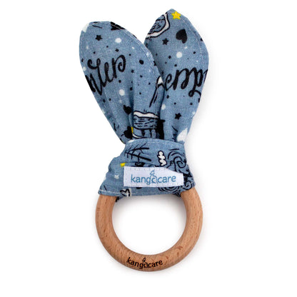 Kanga Care Muslin Crinkle Bunny Ear Teething Ring - Wander