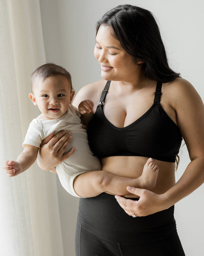 Kindred Bravely Sublime Hands-Free Pumping & Nursing Sports Bra Black