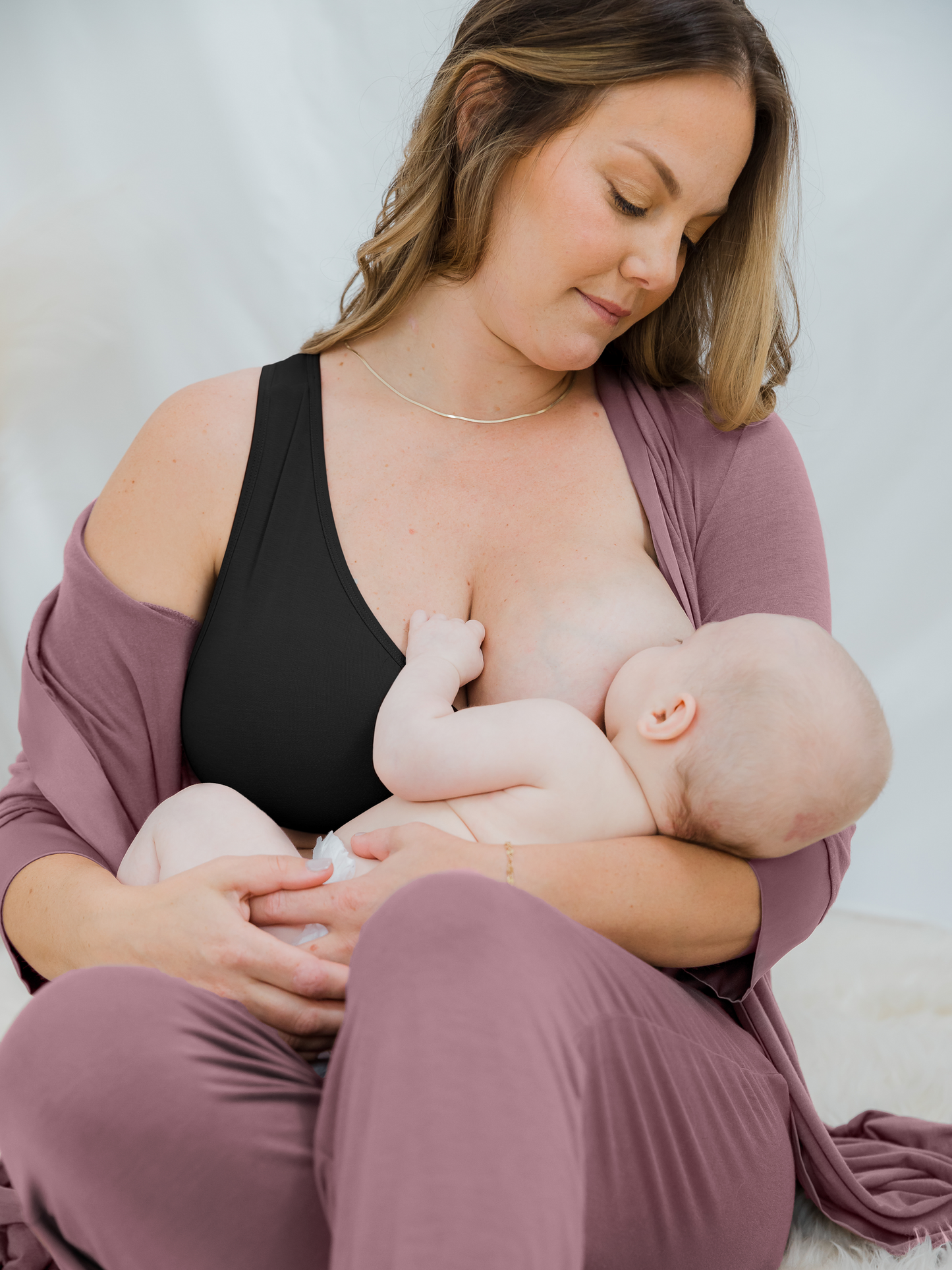 Kindred Bravely French Terry Racerback Nursing & Sleep Bra Black