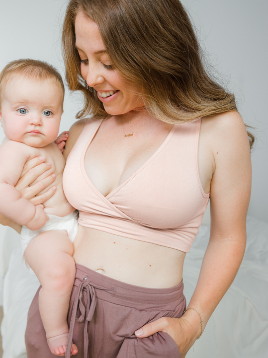 Kindred Bravely French Terry Racerback Nursing & Sleep Bra Soft Pink