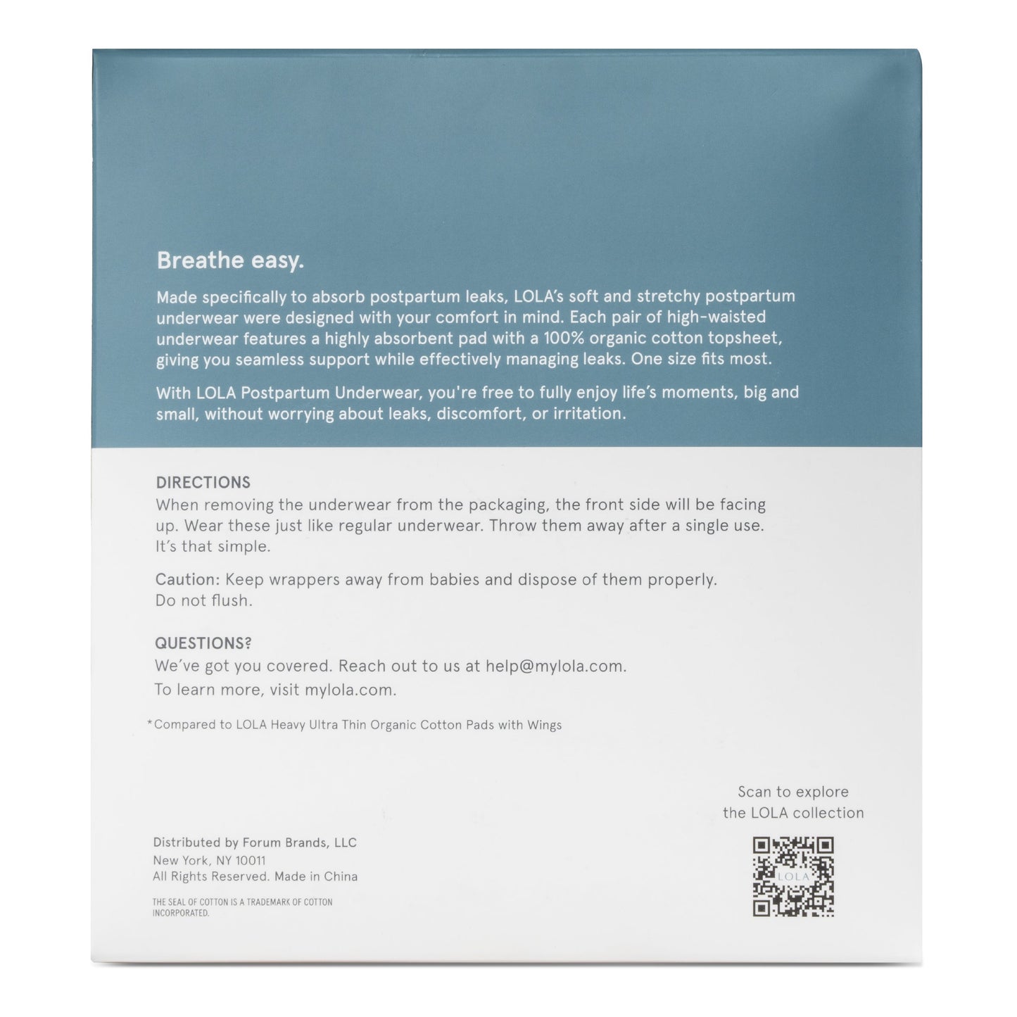 LOLA Organic Disposable Postpartum Underwear