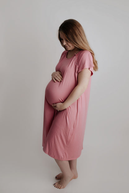 Three Little Tots Rose Mommy Labor and Delivery Nursing Hospital Gown
