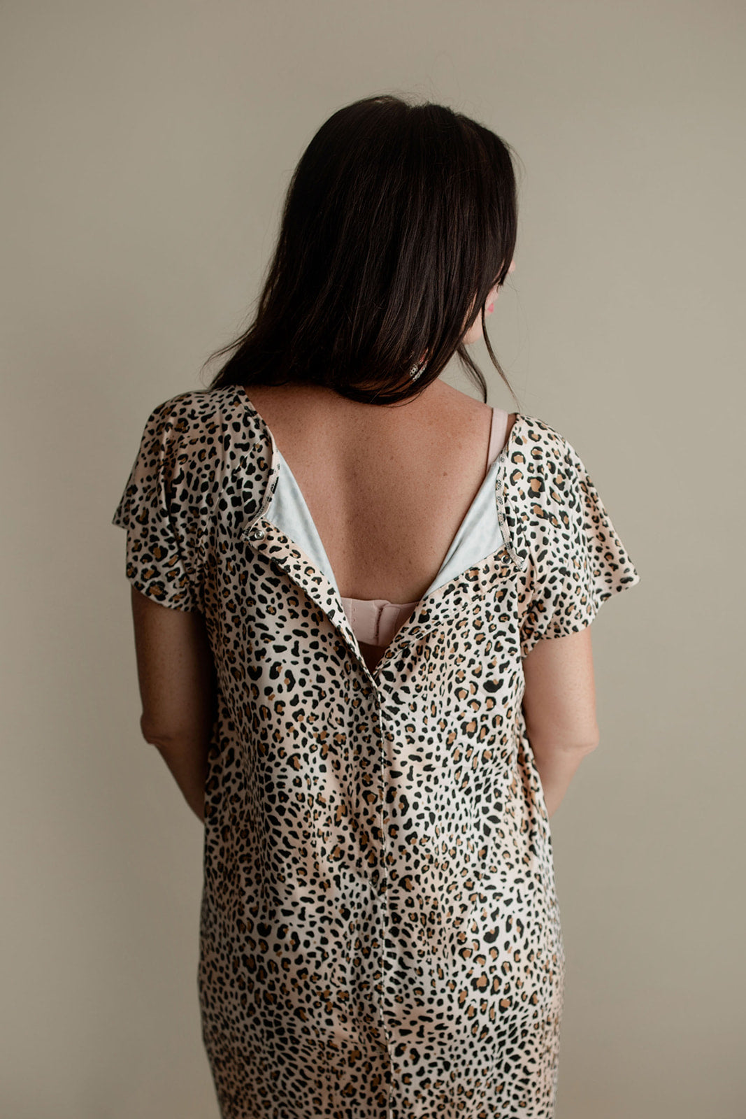 Three Little Tots Leopard Print Labor and Delivery Nursing Hospital Gown