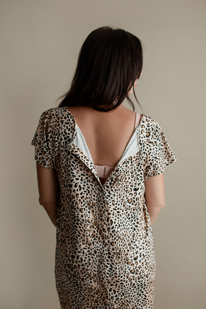 Three Little Tots Leopard Print Labor and Delivery Nursing Hospital Gown