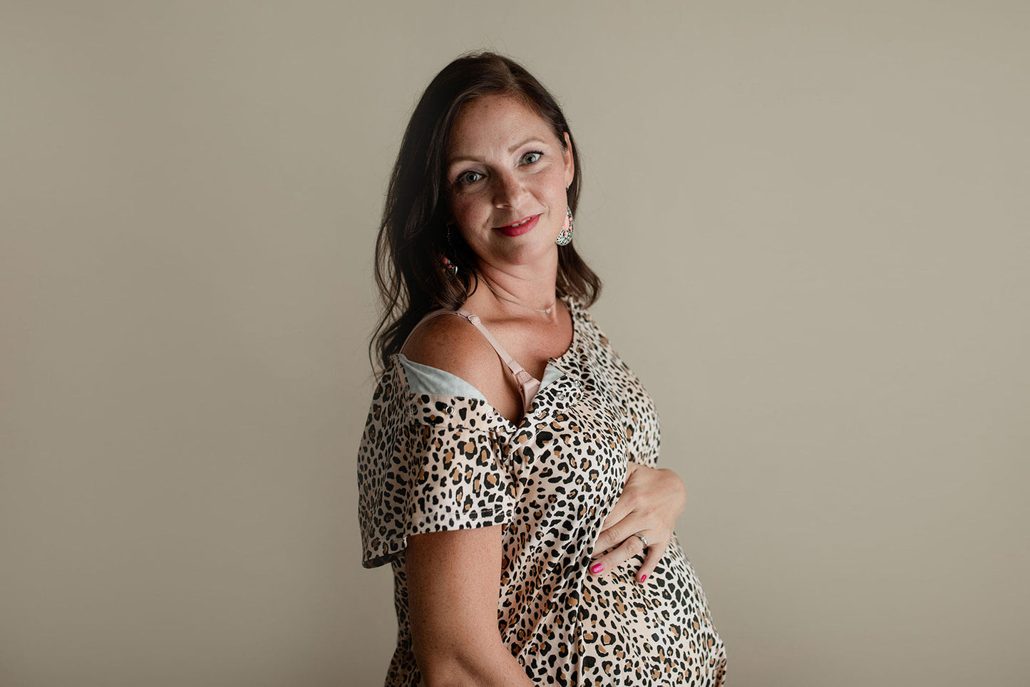 Three Little Tots Leopard Print Labor and Delivery Nursing Hospital Gown