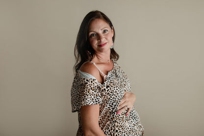 Three Little Tots Leopard Print Labor and Delivery Nursing Hospital Gown