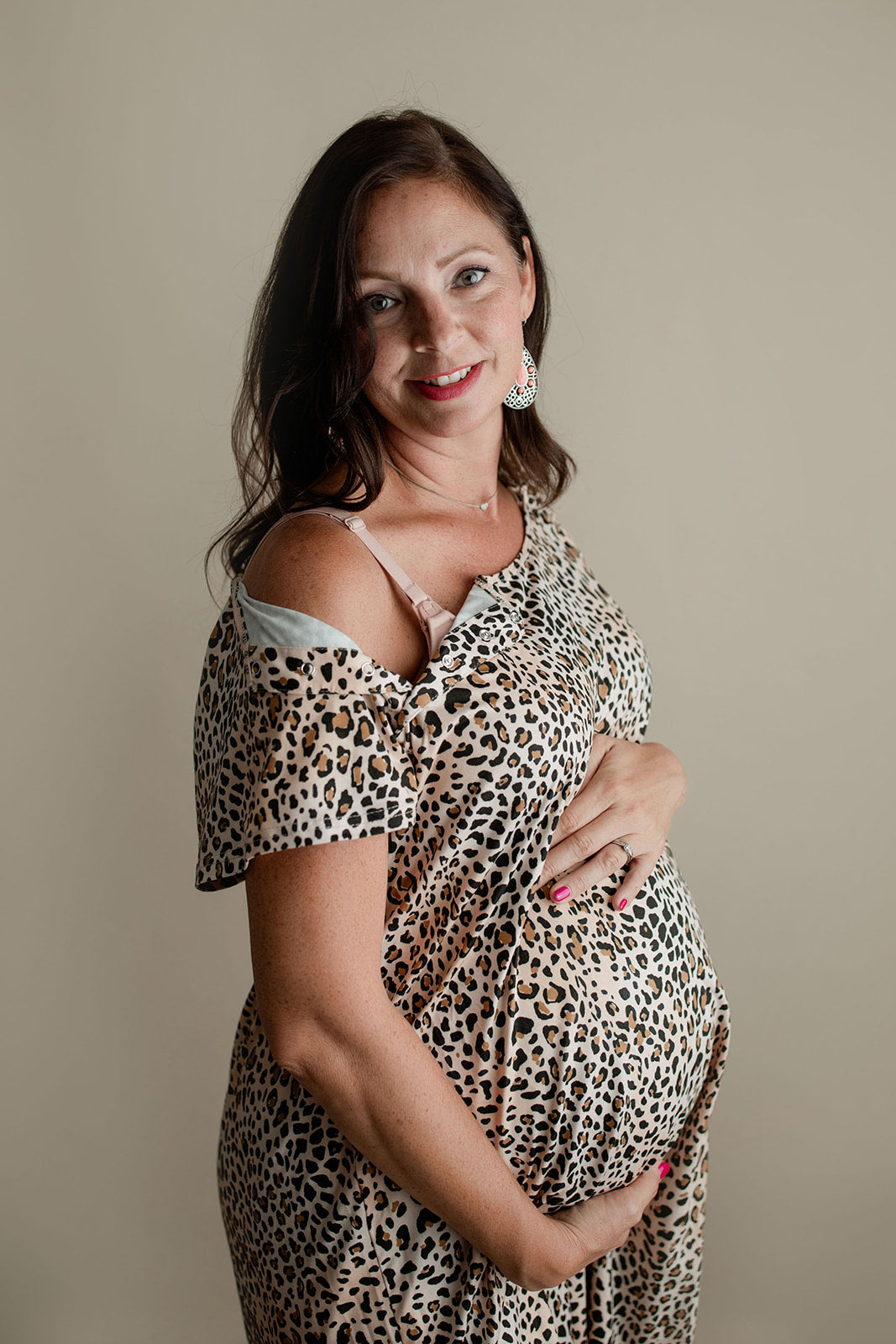 Three Little Tots Leopard Print Labor and Delivery Nursing Hospital Gown