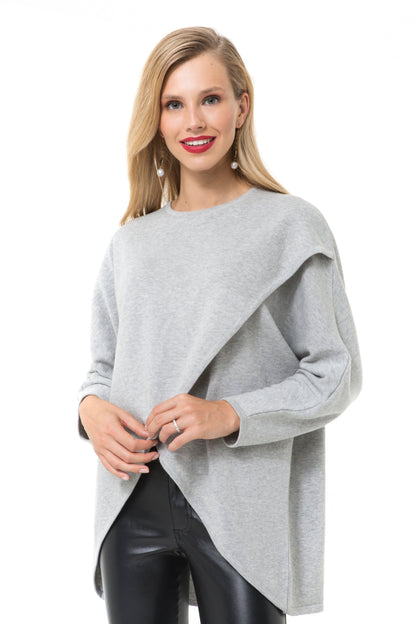Accouchée Let Loose Crossover Long Sleeve Maternity/Nursing Knit Top