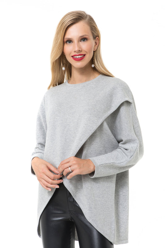 Accouchée Let Loose Crossover Long Sleeve Maternity/Nursing Knit Top