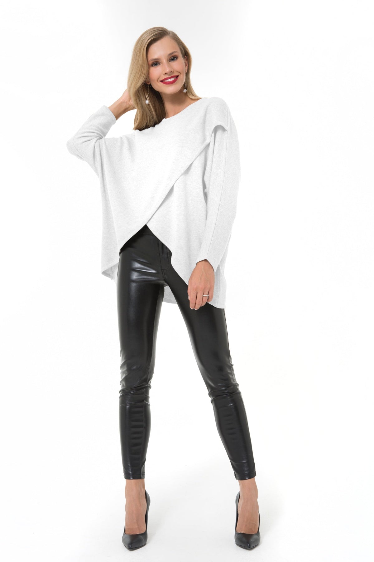 Accouchée Let Loose Crossover Long Sleeve Maternity/Nursing Knit Top