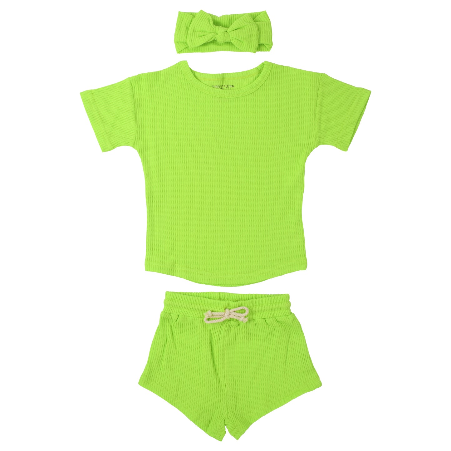 Three Little Tots Lime Green Waffle Set