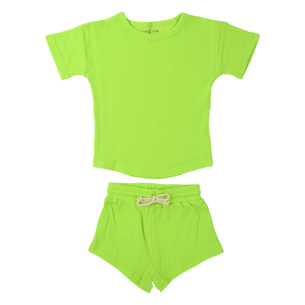 Three Little Tots Lime Green Waffle Set