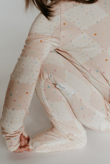 LURE Peek-a-Boo Baby Sleeper Blush Sprinkle / Checkered