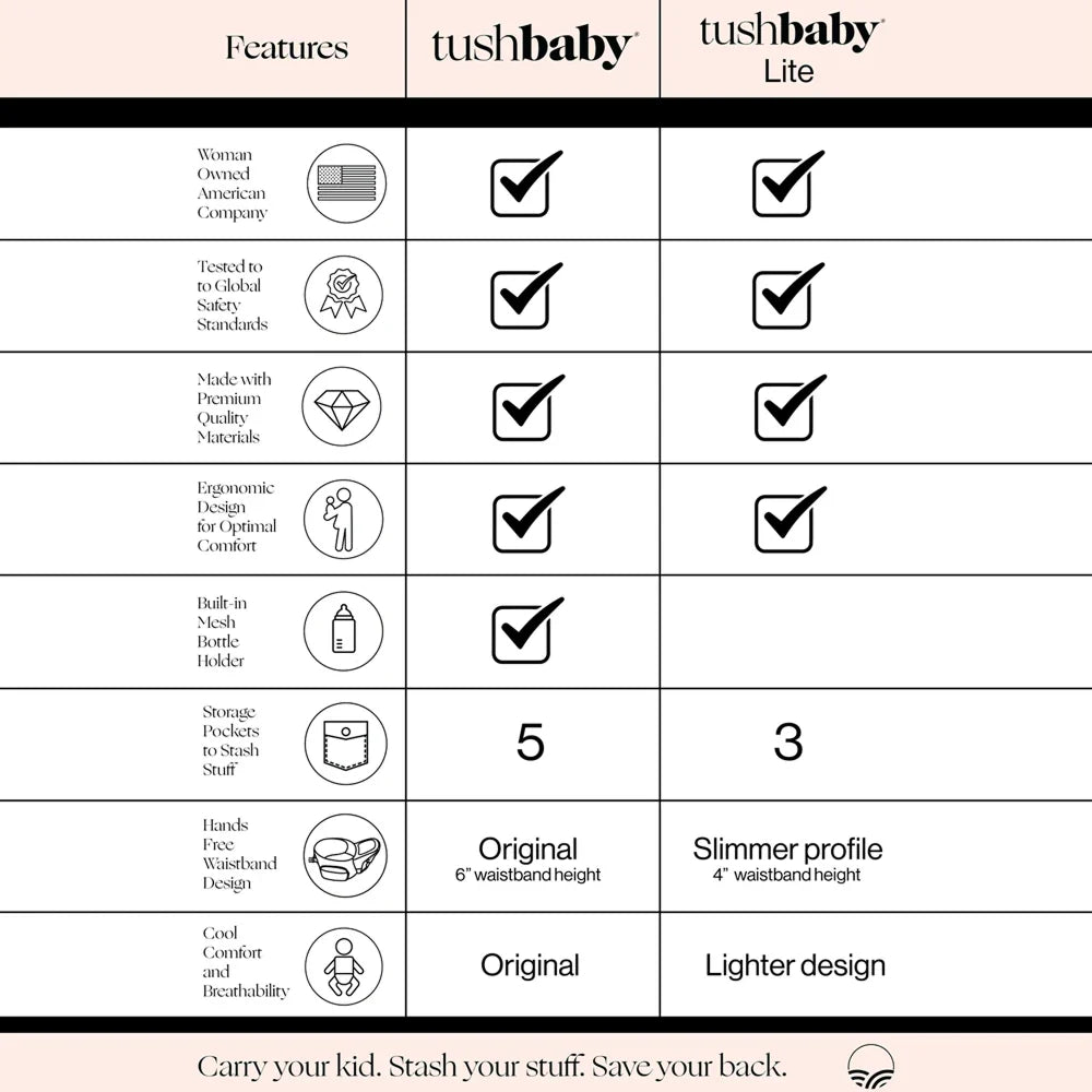 Tushbaby Hip Carrier - Ergonomic Baby Carrier & Hip Seat