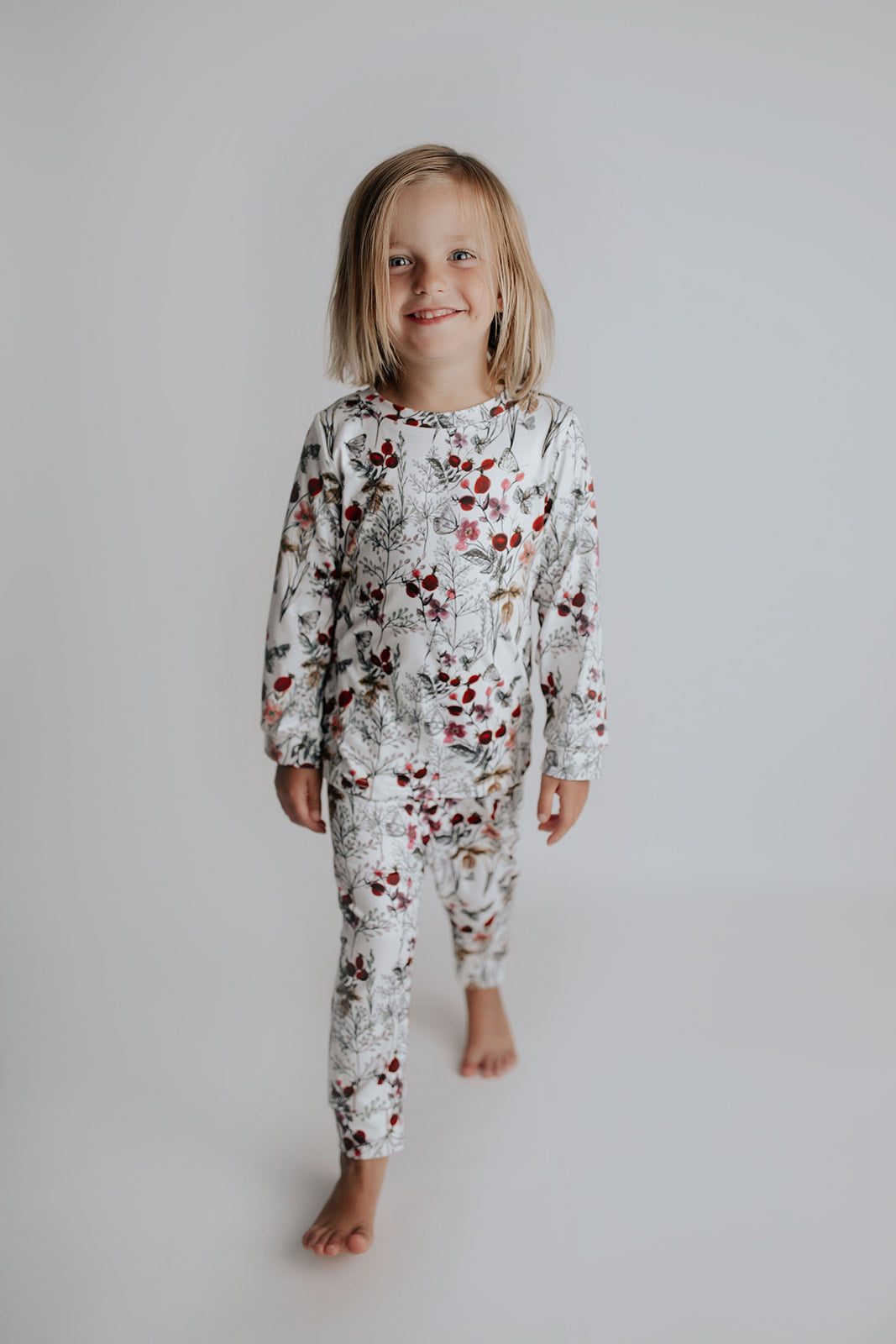 Three Little Tots Floral Girls Kids Pajamas