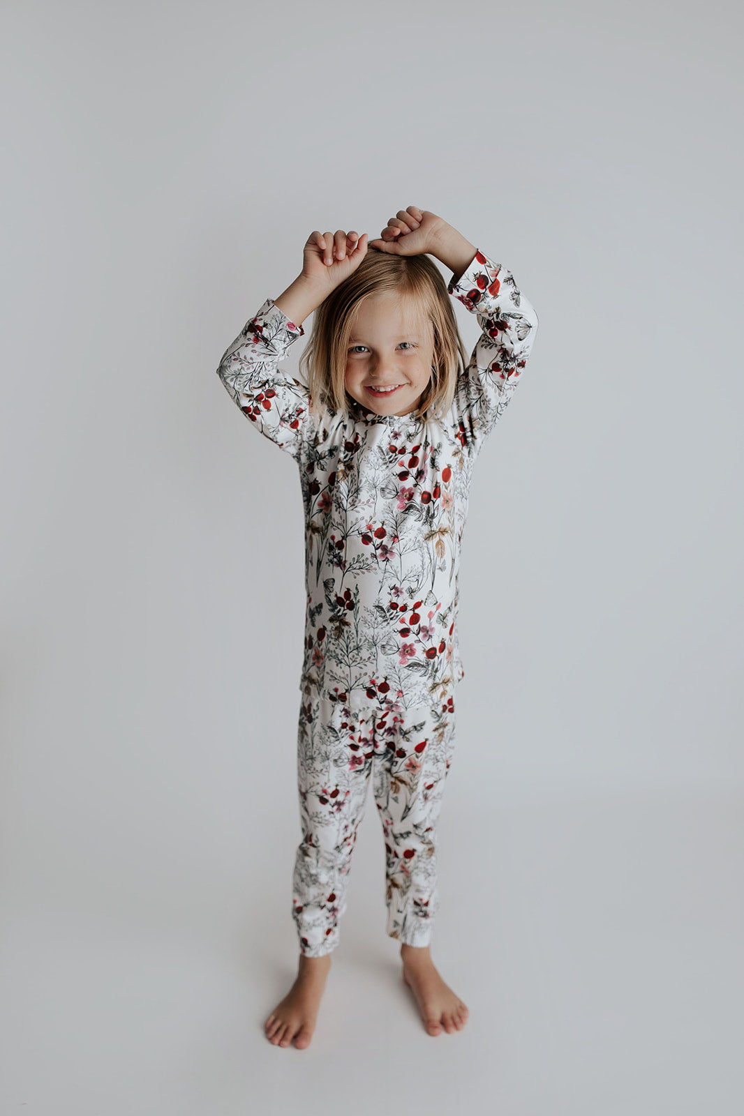 Three Little Tots Floral Girls Kids Pajamas
