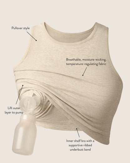 Kindred Bravely Sublime Bamboo Hands-Free Pumping Longline Bra Top Twilight