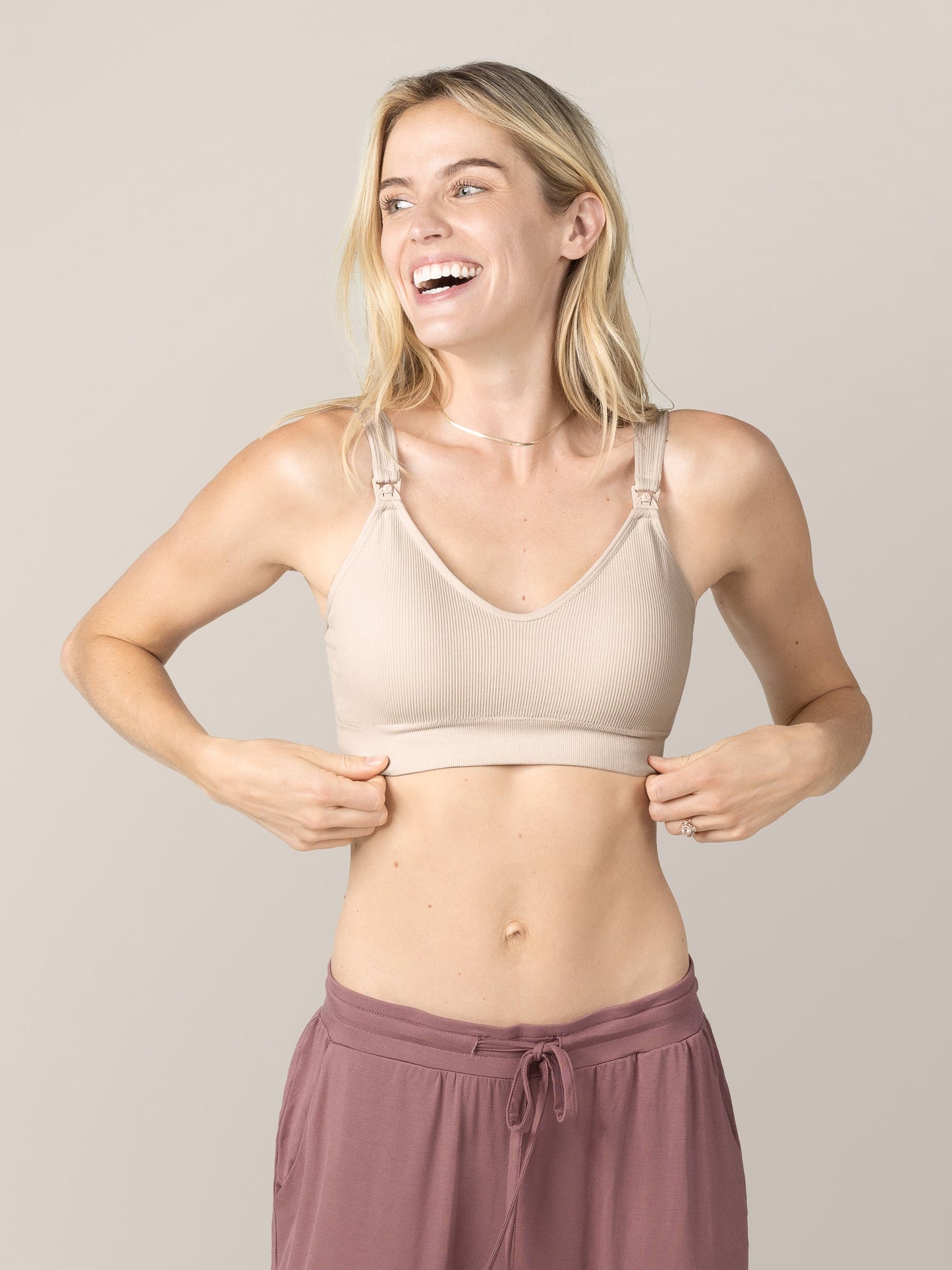 Kindred Bravely Mia Maternity & Nursing Lounge Bra Stone