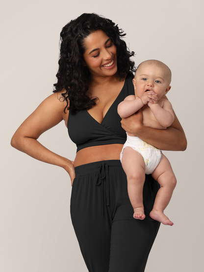 Kindred Bravely French Terry Racerback Nursing & Sleep Bra Black