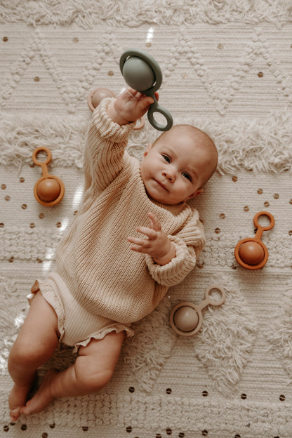 littleCHEW Rattle Toy - Ora | Peony