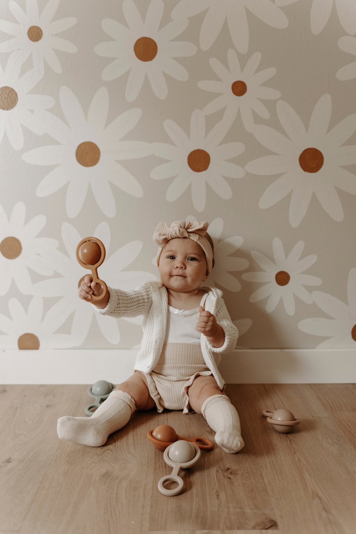 littleCHEW Rattle Toy - Ora | Peony