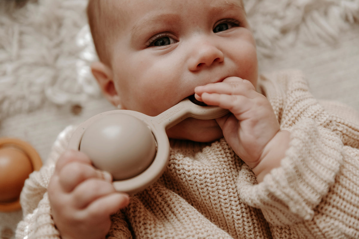 littleCHEW Rattle Toy - Ora | Beige