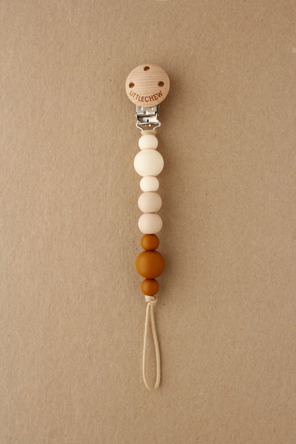littleCHEW Pacifier Clip - Kira | Clay