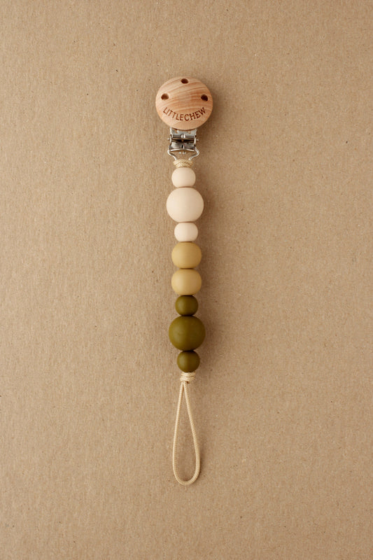 littleCHEW Pacifier Clip - Kira | Moss