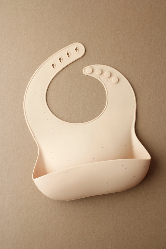 littleCHEW Silicone Bib - Speckle Creamy Peach