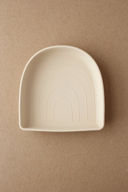 littleCHEW Rainbow Silicone Suction Plate - Creme