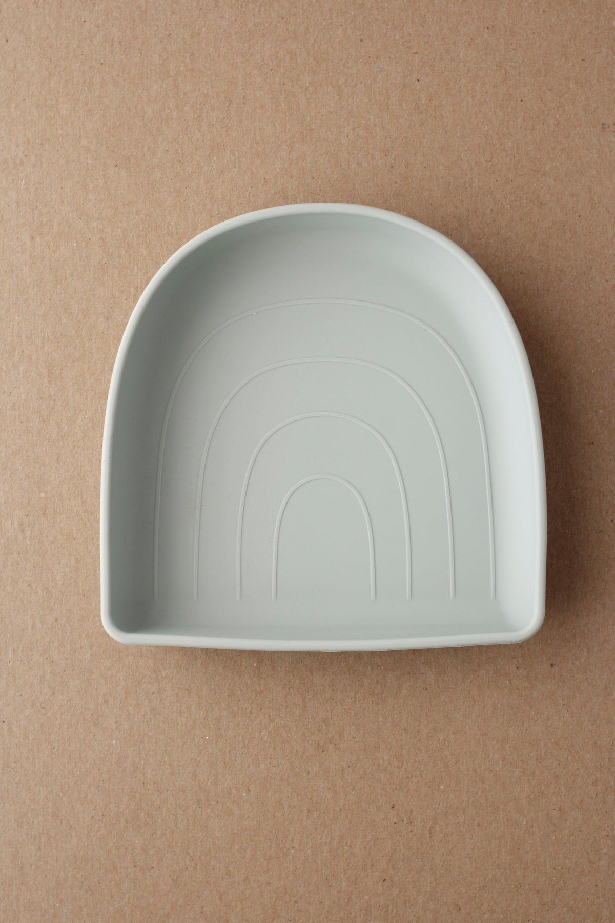 littleCHEW Rainbow Silicone Suction Plate - Soft Sage