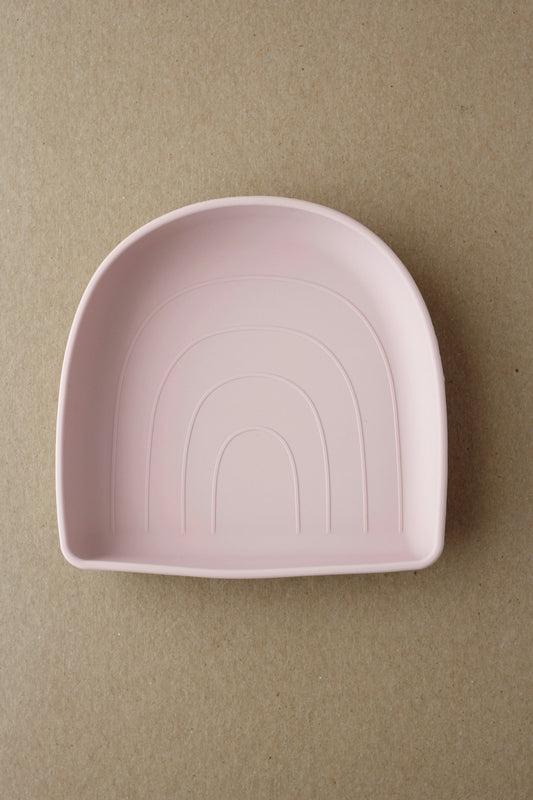 littleCHEW Silicone Suction Plate - Rainbow | Pale Mauve