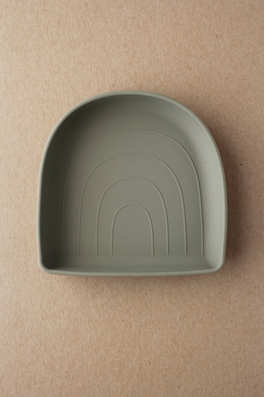 littleCHEW Rainbow Silicone Suction Plate - Thyme