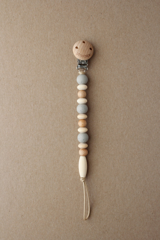 littleCHEW Pacifier Clip - Omar | Speckled Taupe