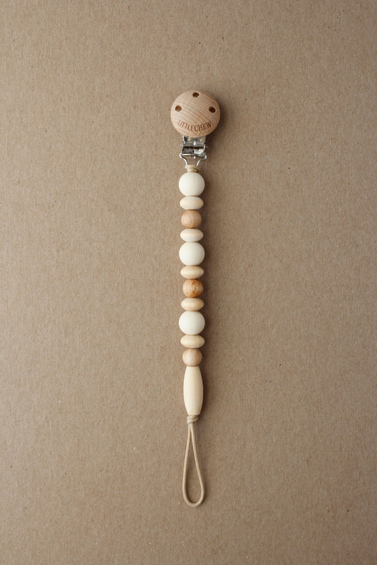 littleCHEW Pacifier Clip - Omar | Cream
