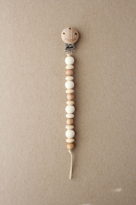 littleCHEW Pacifier Clip - Amor | Cream
