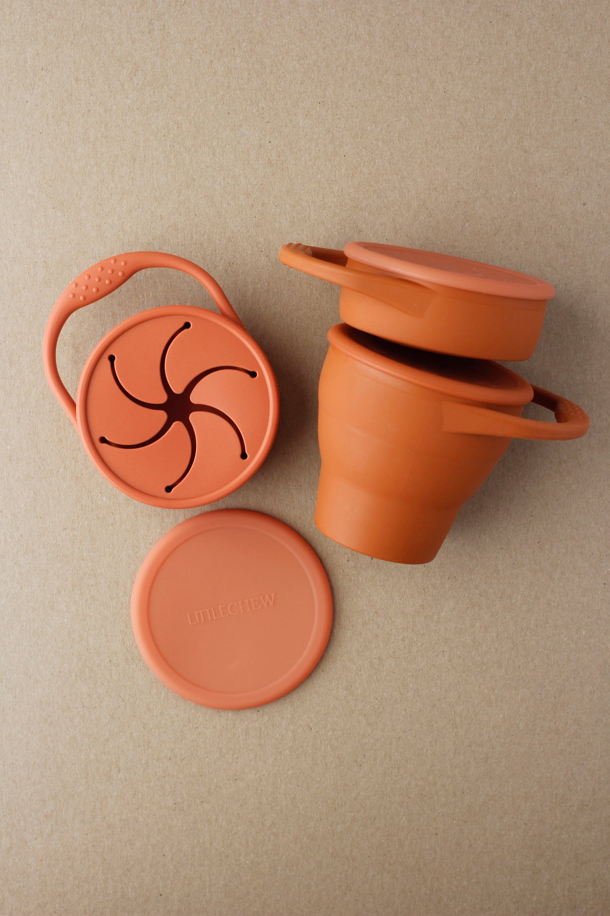 littleCHEW Foldable Silicone Snack Cup - Copper