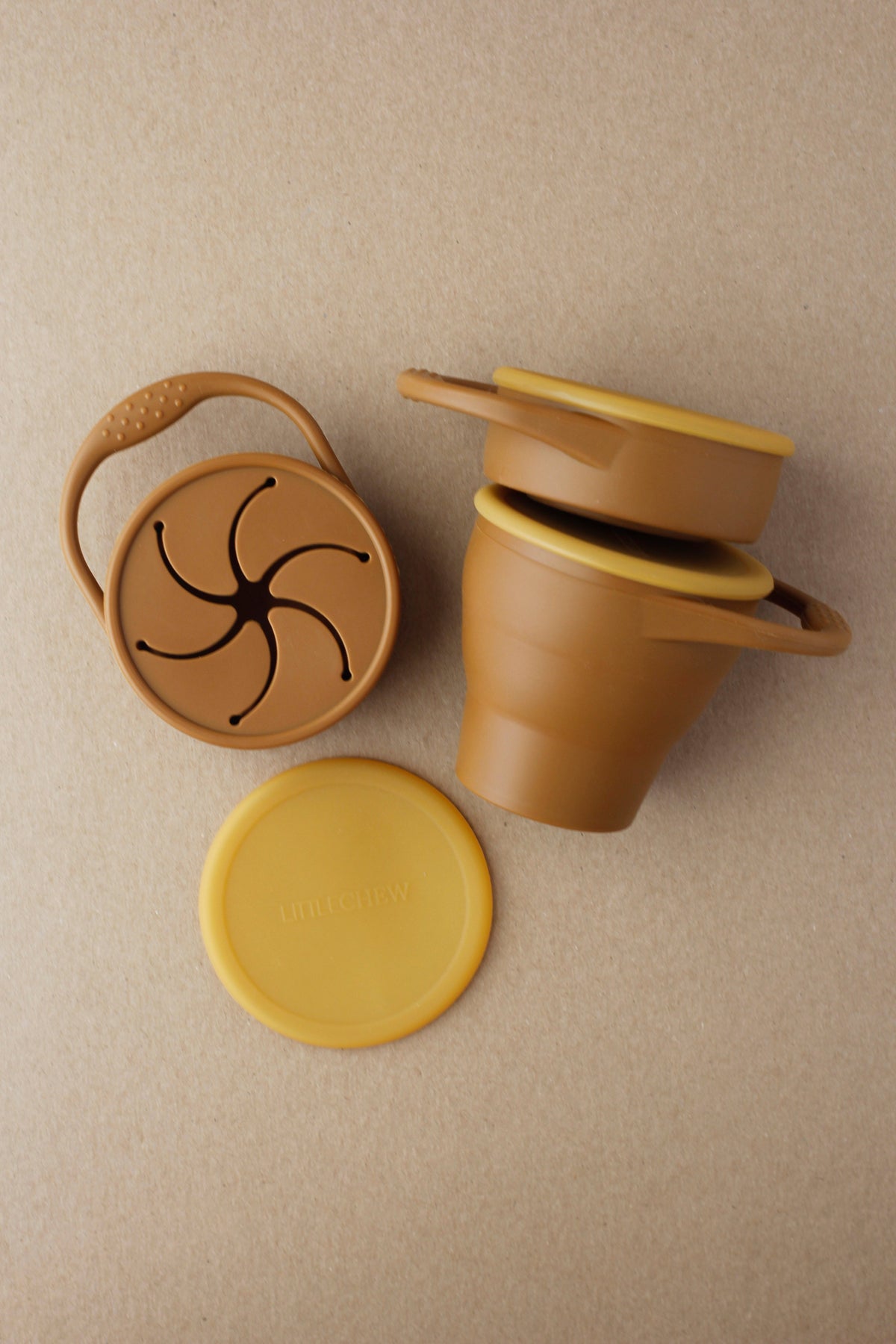 littleCHEW Foldable Silicone Snack Cup - Clay