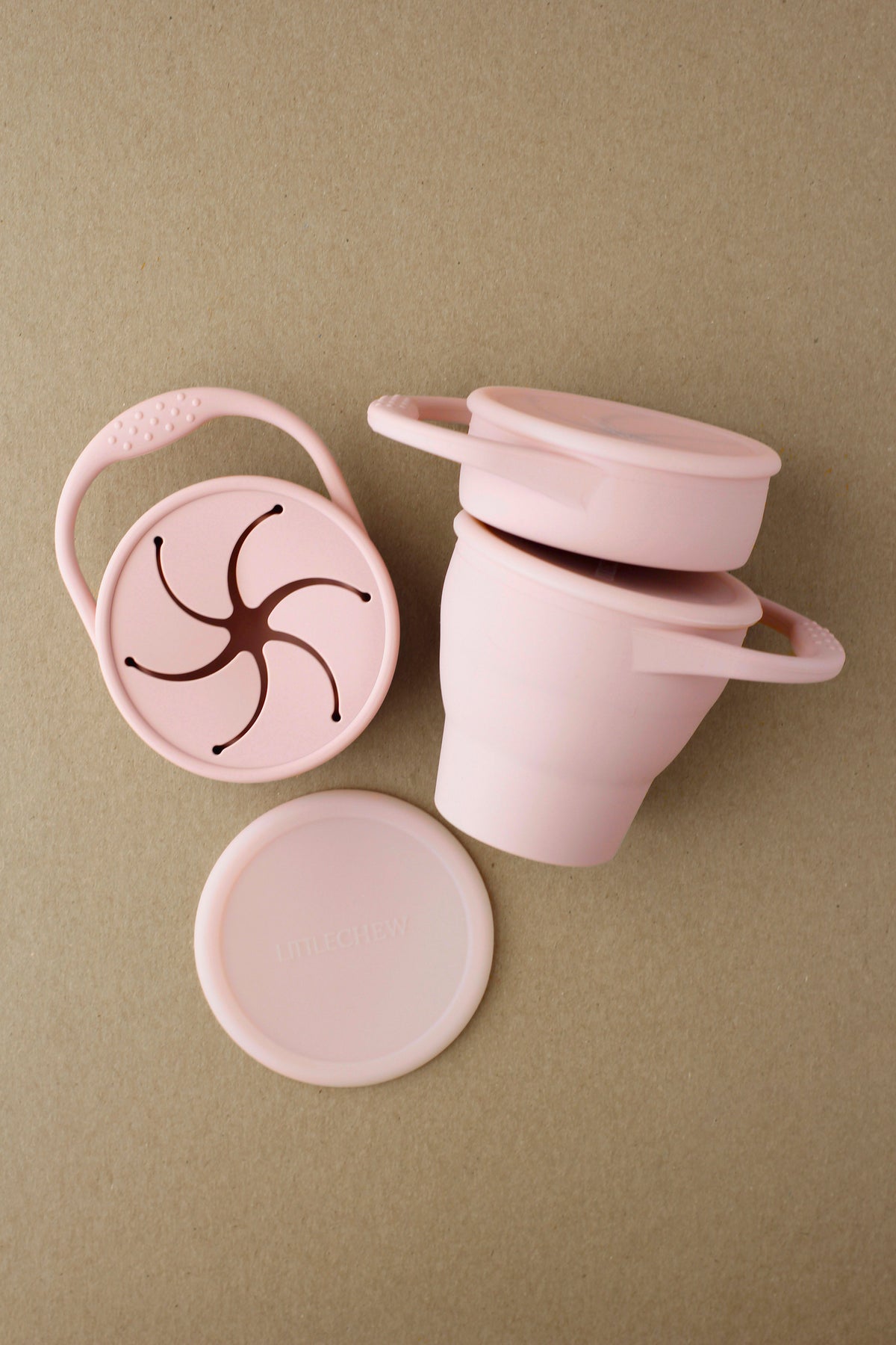 littleCHEW Foldable Silicone Snack Cup | Pale Mauve