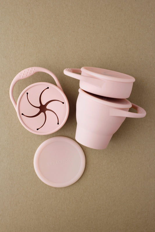 littleCHEW Foldable Silicone Snack Cup | Pale Mauve