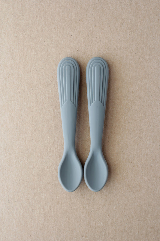 littleCHEW Rainbow Silicone Spoon - Dim Grey