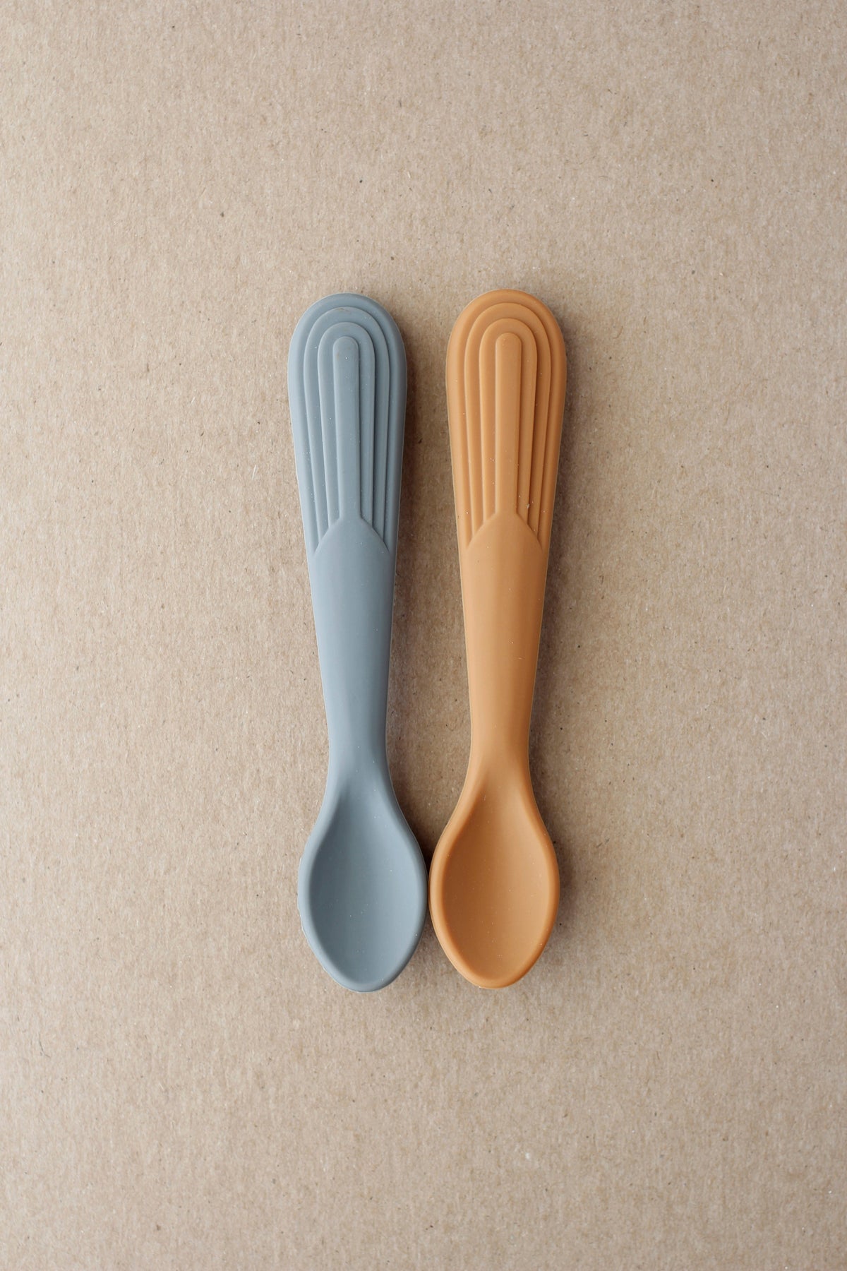 littleCHEW Rainbow Silicone Spoon - Dim Grey | Biscuit
