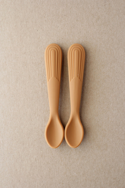 littleCHEW Rainbow Silicone Spoon - Biscuit