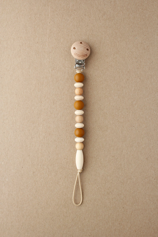 littleCHEW Pacifier Clip - Omar | Coffee