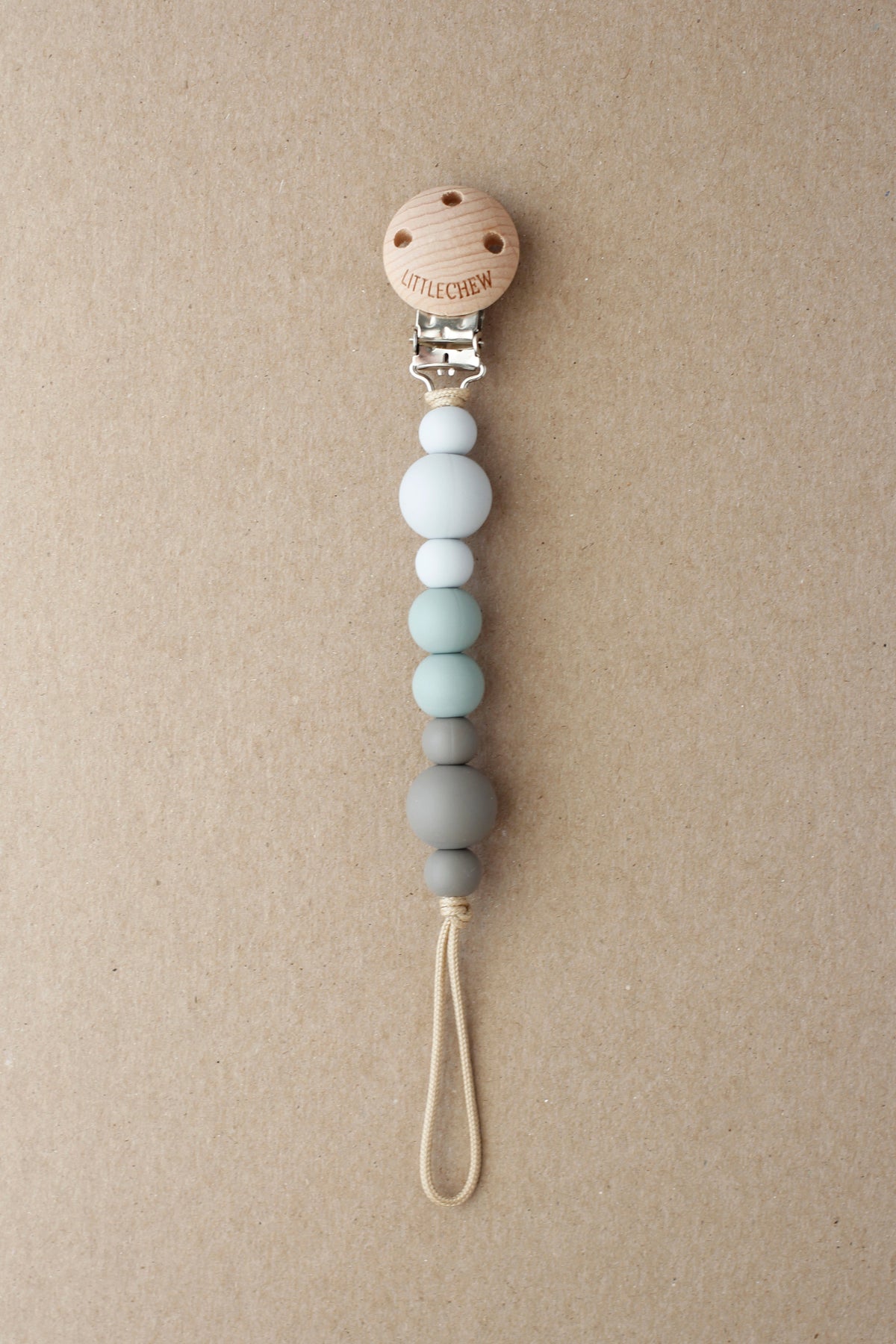 littleCHEW Pacifier Clip - Kira | Grey